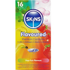 SKINS - PREMIUM KONDOMER MED MULTI SMAGSVARIANTER, PAKKE 16
