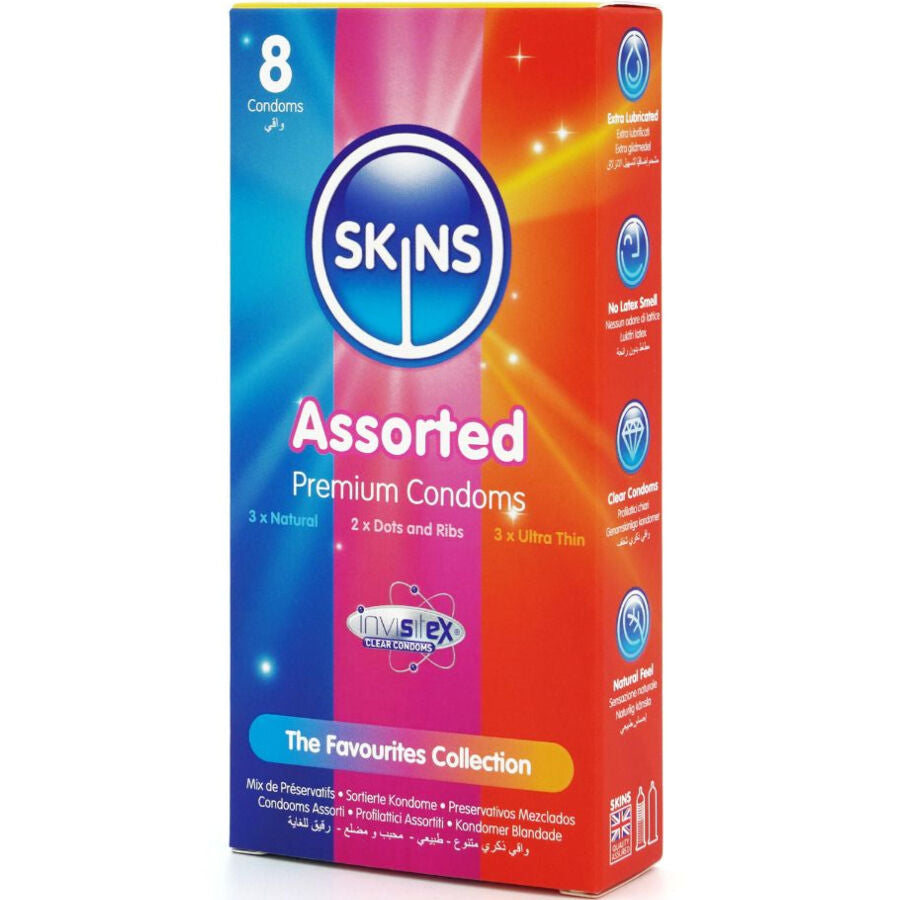SKINS - ASSORTERET PREMIUM KONDOMER PAKKE 8