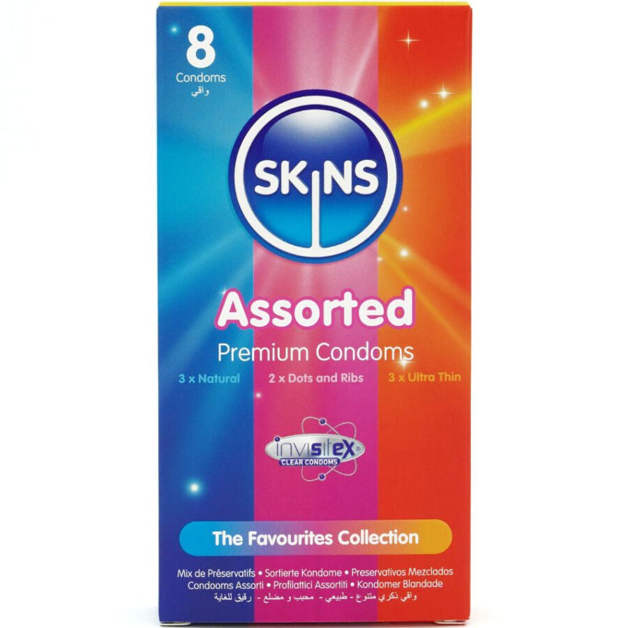 SKINS - ASSORTERET PREMIUM KONDOMER PAKKE 8
