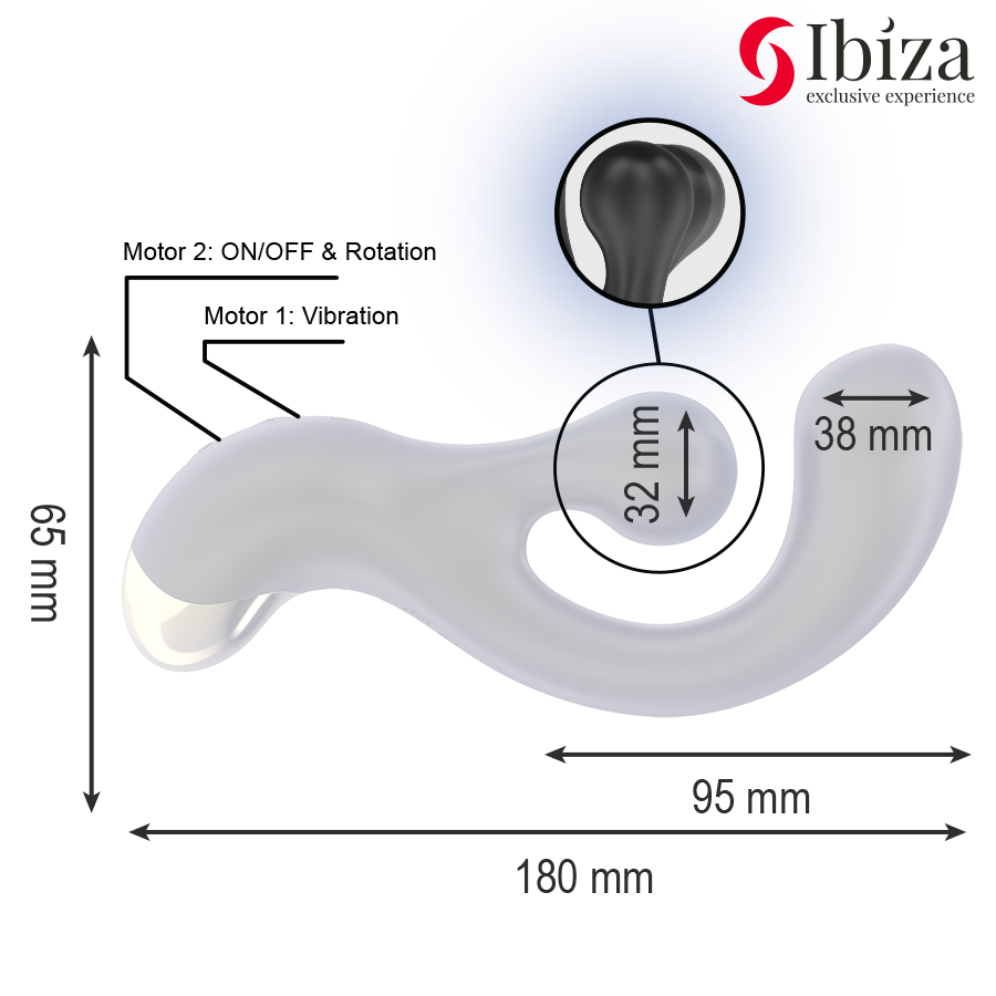 IBIZA - VIBRERENDE OG ROTERENDE STIMULATOR
