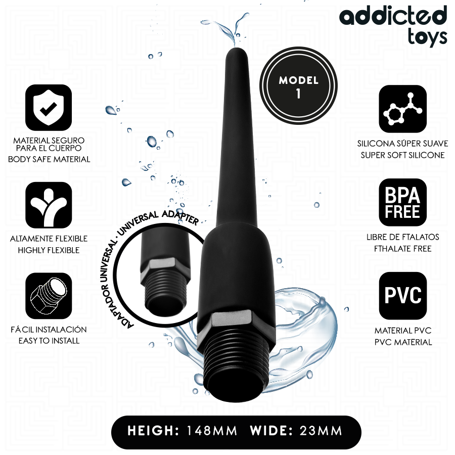 Addicted Toys - Analrenser med universaladapter model 1