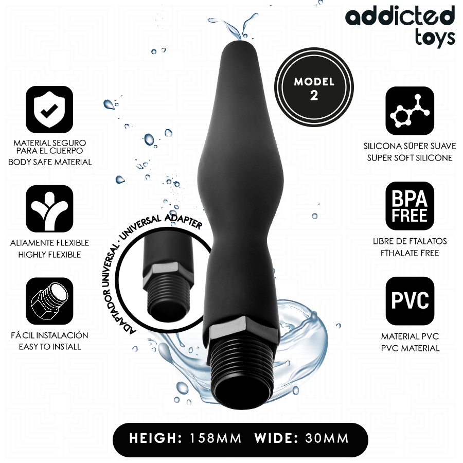 Addicted Toys - Analrenser med universaladapter model 2
