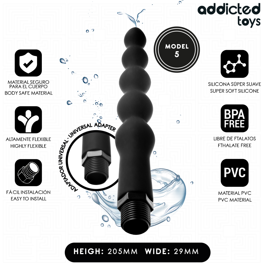 Addicted Toys - Analrenser med universaladapter model 5