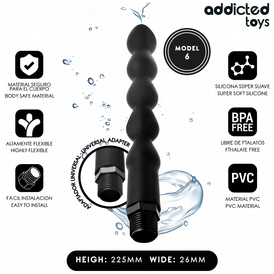 Addicted Toys - Analrenser med universaladapter model 6