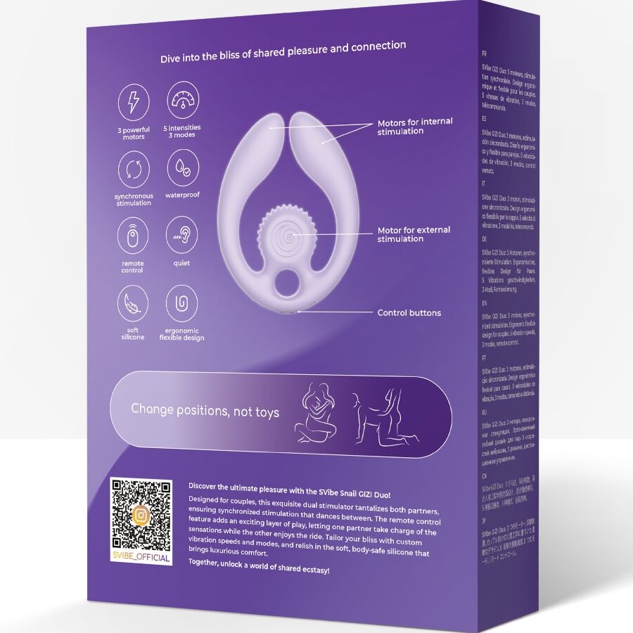 SNAIL VIBE - GIZI DUO COUPLES STIMULATOR FJERNBETJENING LILLA