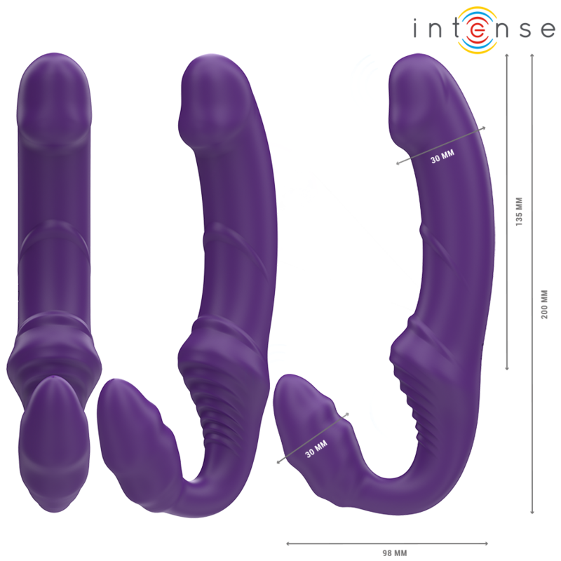 INTENSE - JILL DOBBELTVIBRATOR 20 CM LILLA FJERNBETJENING