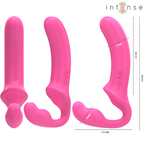 INTENSE - AMY DOBBELTVIBRATOR 20 CM LYSERØD FJERNBETJENING