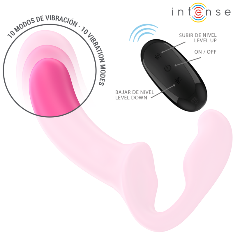 INTENSE - AMY DOBBELTVIBRATOR 20 CM LYSERØD FJERNBETJENING