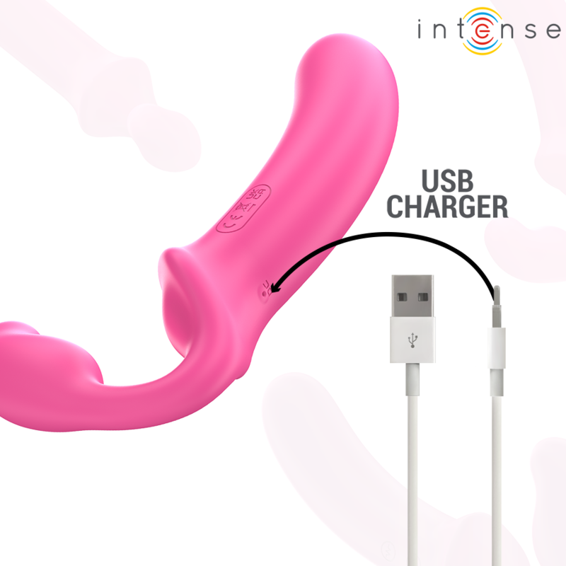 INTENSE - AMY DOBBELTVIBRATOR 20 CM LYSERØD FJERNBETJENING