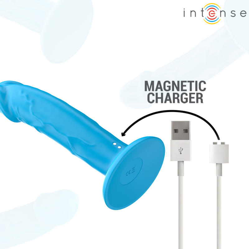 INTENSE - PHOEBE REALISTISK VIBRATOR 10 VIBRATIONER BLÅ FJERNBETJENING