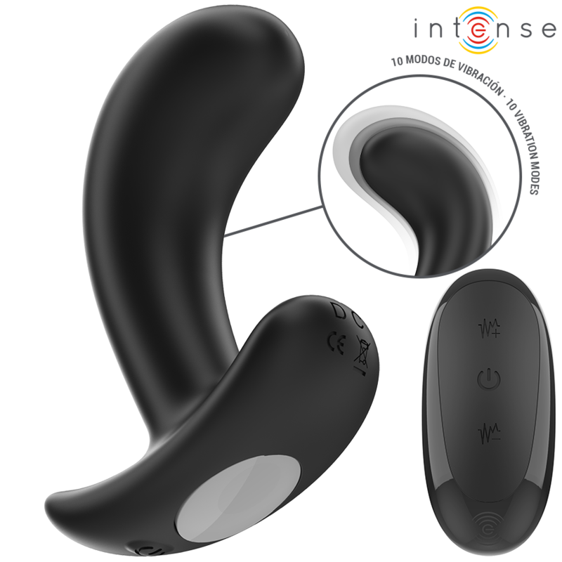 INTENSE - CHANDLER ANALPLUG 10 VIBRATIONER SORT FJERNBETJENING