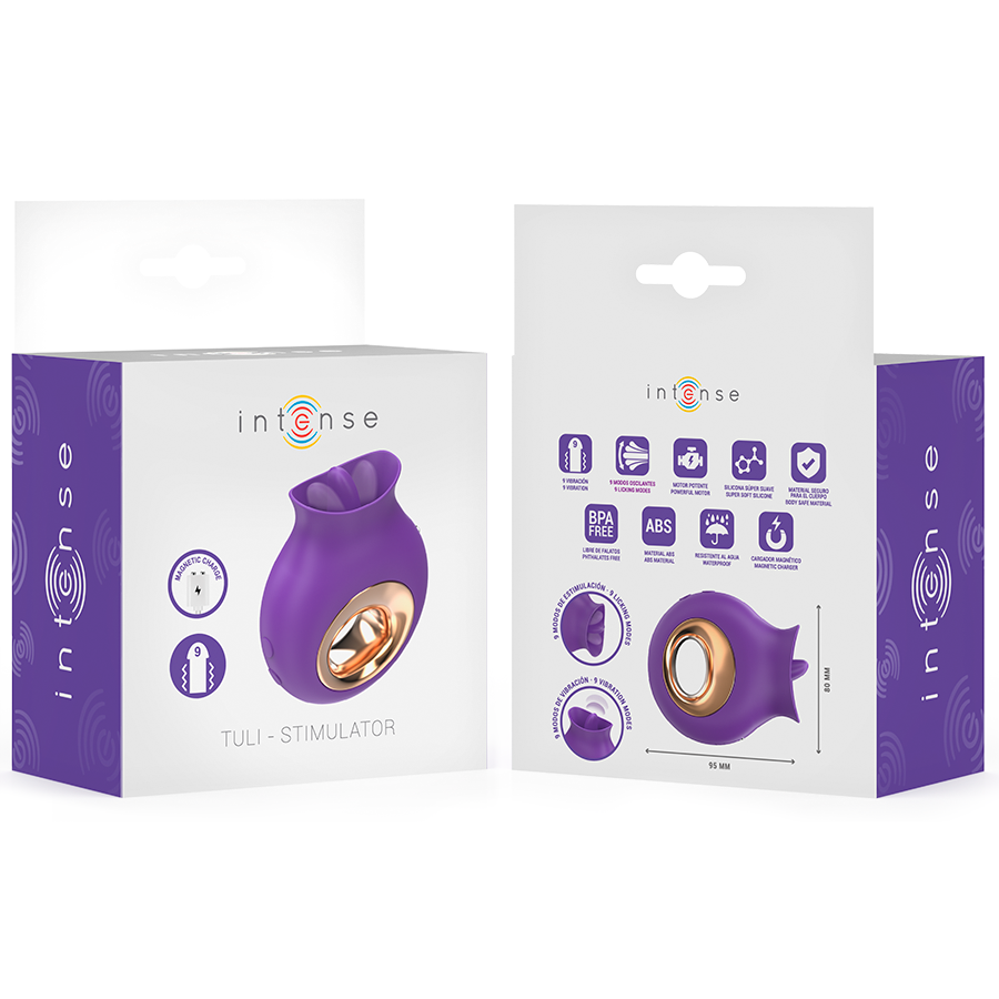 INTENS - TULI KLITORISSTIMULATOR 9 VIBRATIONER & 9 OSCILLATIONER LILLA