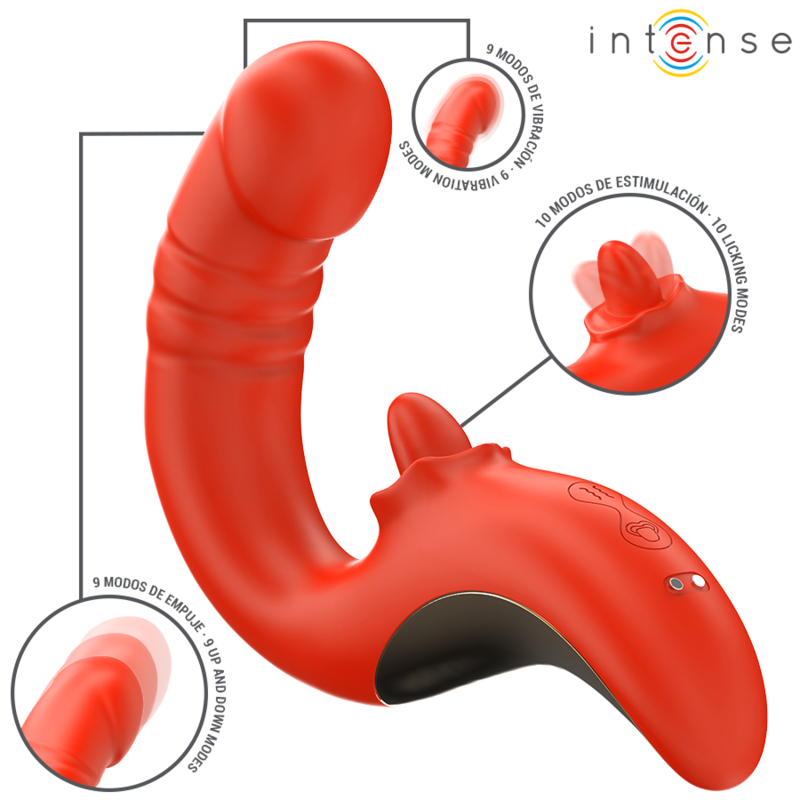 INTENS - PAULINA VIBRATOR OG STIMULATOR I U-FORM RØD