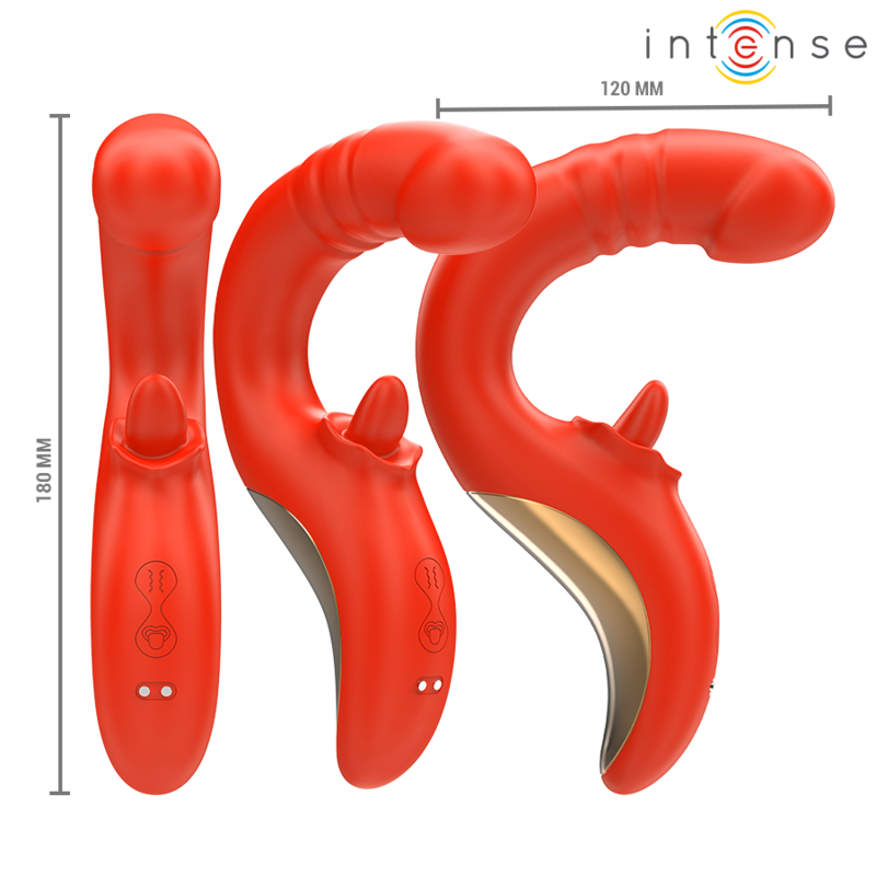 INTENS - PAULINA VIBRATOR OG STIMULATOR I U-FORM RØD