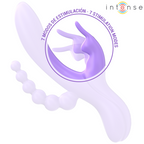 INTENSE - MIKO TRIPLE VIBRATOR KANIN & STIMULATOR & ANAL 7 VIBRATIONER LILLA