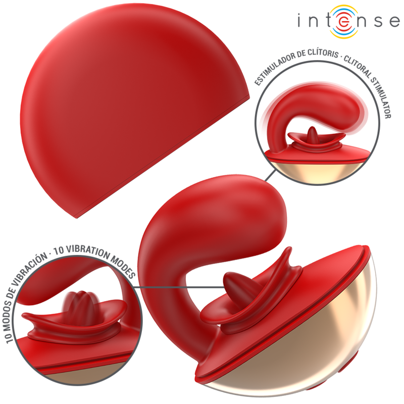 INTENSE - MARIAH VIBRATOR & STIMULATOR I U-FORM 10 VIBRATIONER RØD