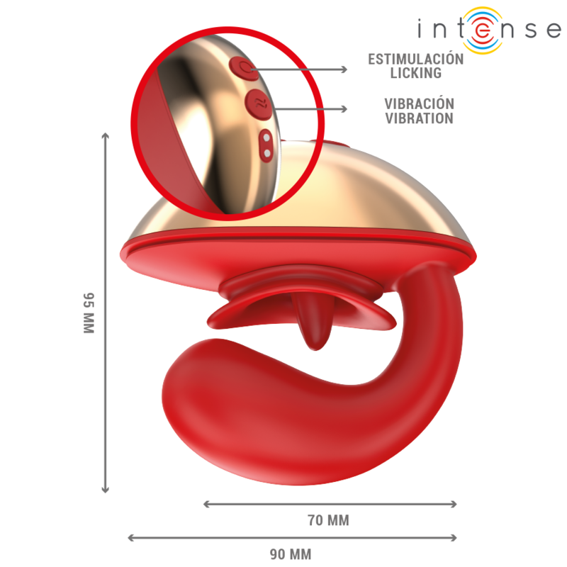 INTENSE - MARIAH VIBRATOR & STIMULATOR I U-FORM 10 VIBRATIONER RØD