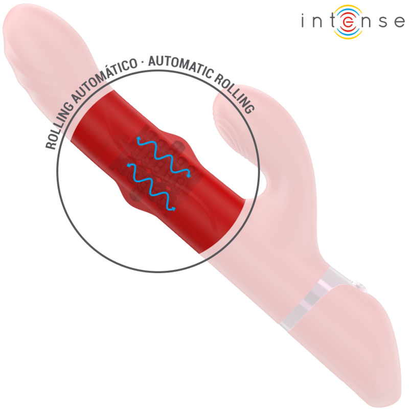 INTENS - LELE MULTIFUNKTIONSVIBRATOR ROTERENDE & OSCILLERENDE & STIMULERING RØD