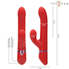INTENS - LELE MULTIFUNKTIONSVIBRATOR ROTERENDE & OSCILLERENDE & STIMULERING RØD