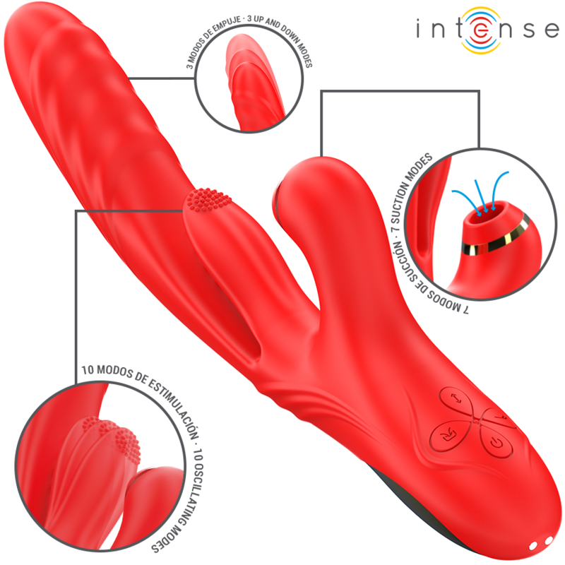 INTENS - KAROL MULTIFUNKTIONSVIBRATOR TRYK & STIMULERING & STIMULERINGSBØLGER RØD