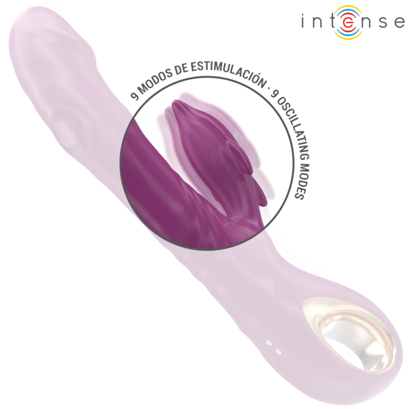 INTENSE - HALLE MULTIFUNKTIONSVIBRATOR MED DELFINSTIMULERENDE TUNGE LILLA