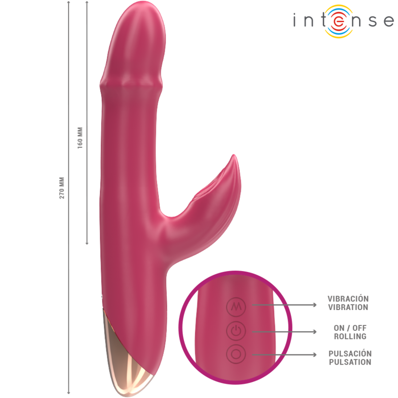INTENSE - CHLOE MULTIFUNKTIONSVIBRATOR 3 I 1 RØD