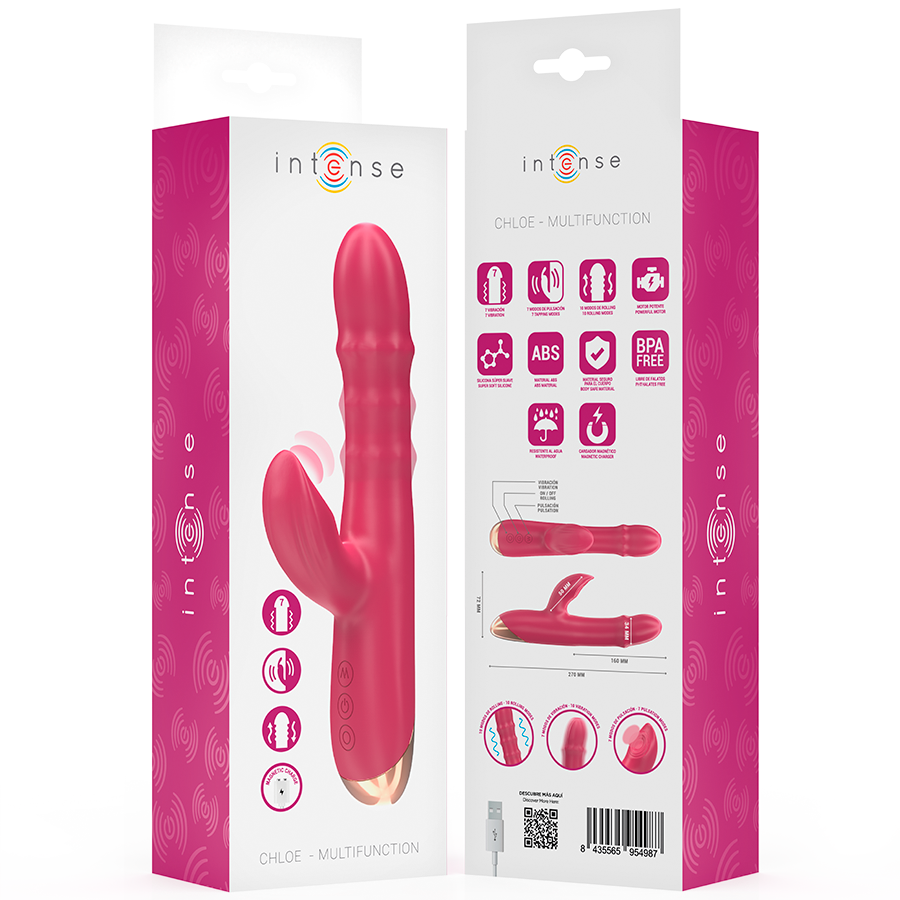 INTENSE - CHLOE MULTIFUNKTIONSVIBRATOR 3 I 1 RØD