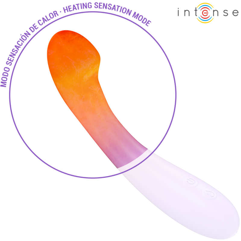 INTENSE - BECKY VIBRATOR 19 CM OPVARMET MED 7 VIBRATIONER, LILLA