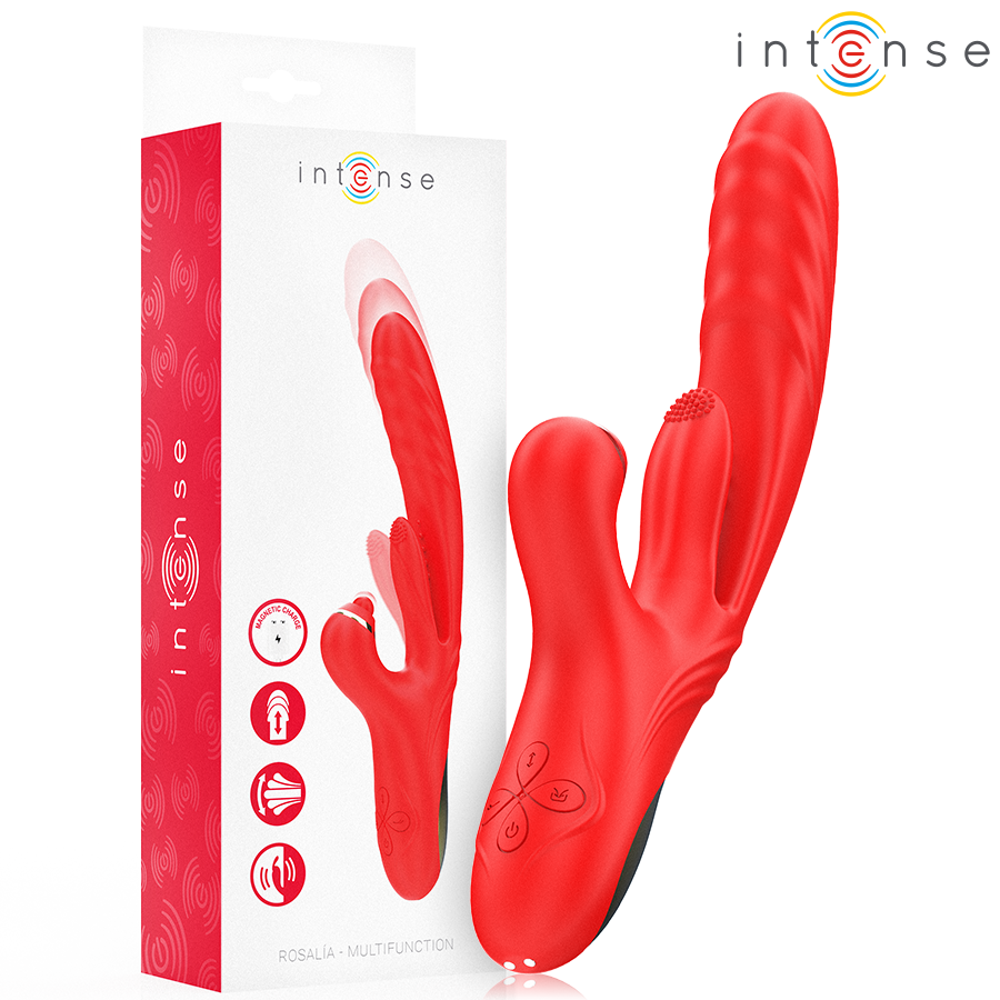 INTENSE - ROSALIA MULTIFUNKTIONSVIBRATOR 3 I 1 RØD