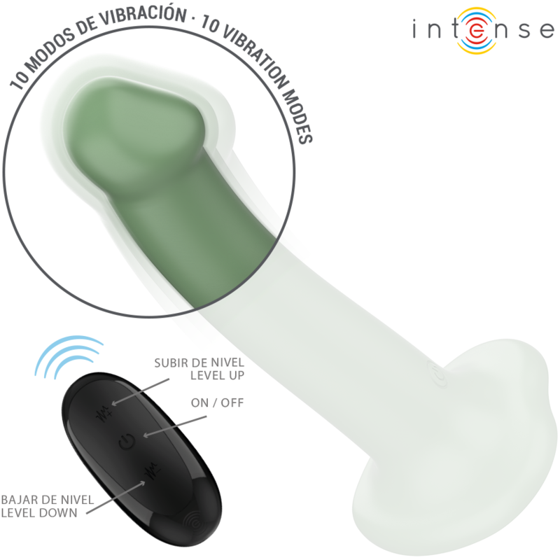 INTENSE - BECCA VIBRATOR MED SUGEKOP 10 VIBRATIONER GRØN FJERNBETJENING