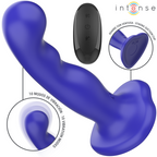 INTENS - KORT VIBRATOR MED SUGEKOP BLÅ FJERNBETJENING