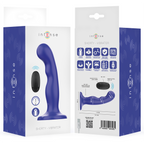 INTENS - KORT VIBRATOR MED SUGEKOP BLÅ FJERNBETJENING