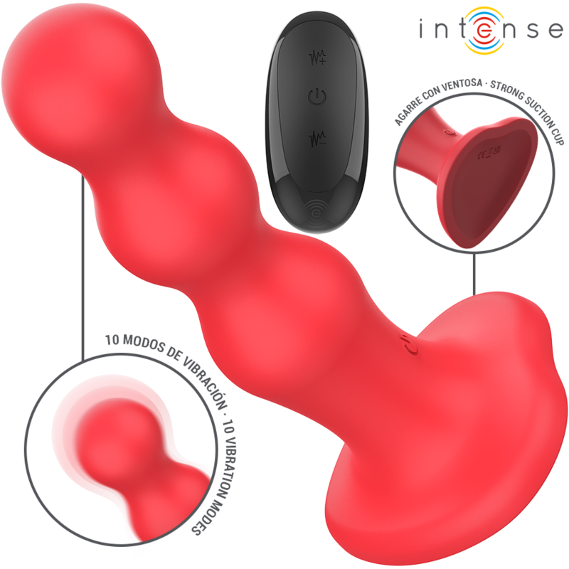 INTENSE - CODY VIBRATOR MED SUGEKOP RØD FJERNBETJENING
