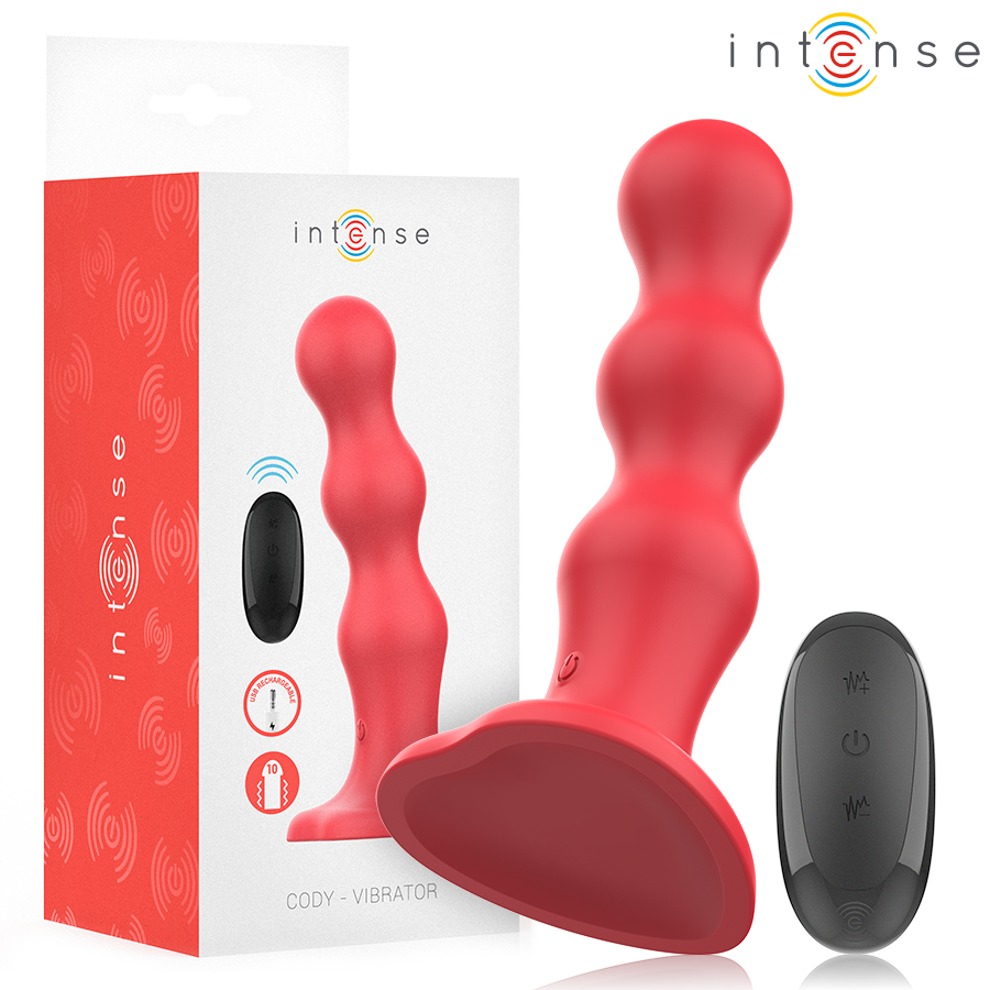 INTENSE - CODY VIBRATOR MED SUGEKOP RØD FJERNBETJENING