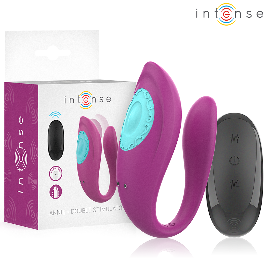 INTENSE - ANNIE U-FORMET VIBRATOR OG STIMULATOR LILLA FJERNBETJENING