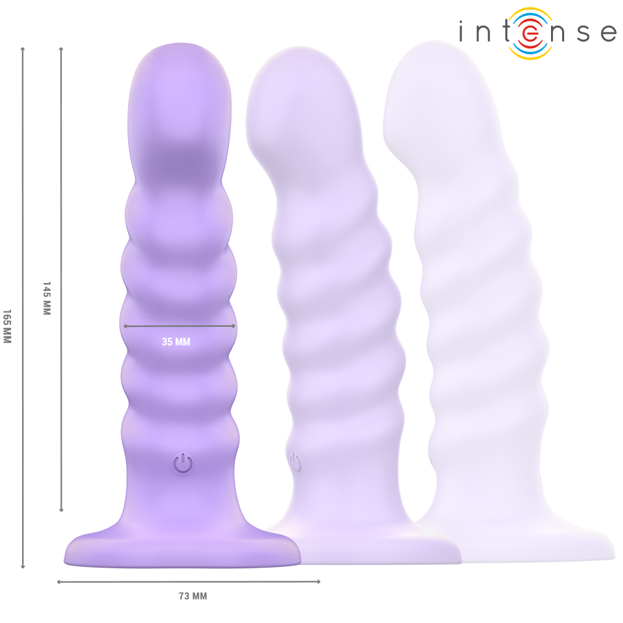 INTENS - BRENDA VIBRATOR STØRRELSE M SPIRALDESIGN 10 VIBRATIONER LILLA FJERNBETJENING