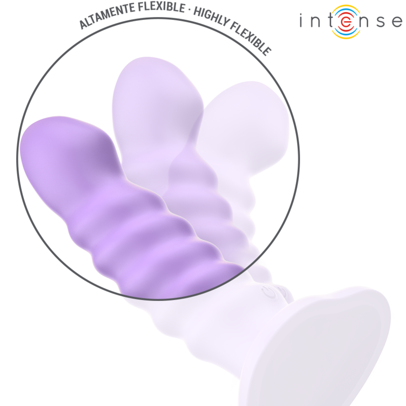 INTENS - BRENDA VIBRATOR STØRRELSE M SPIRALDESIGN 10 VIBRATIONER LILLA FJERNBETJENING