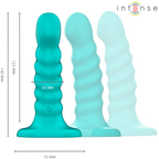 INTENS - BUFFY VIBRATOR STØRRELSE S SPIRALDESIGN 10 VIBRATIONER BLÅ FJERNBETJENING