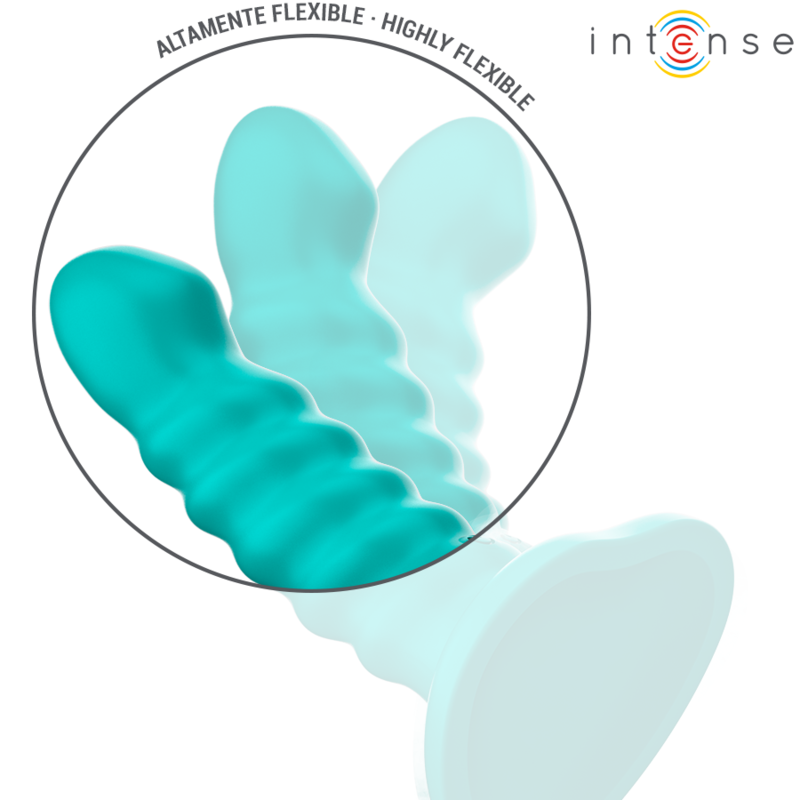 INTENS - BUFFY VIBRATOR STØRRELSE S SPIRALDESIGN 10 VIBRATIONER BLÅ FJERNBETJENING