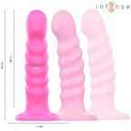 INTENS - CINDY VIBRATOR STØRRELSE L SPIRALDESIGN 10 VIBRATIONER LYSERØD FJERNBETJENING