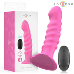 INTENS - CINDY VIBRATOR STØRRELSE L SPIRALDESIGN 10 VIBRATIONER LYSERØD FJERNBETJENING