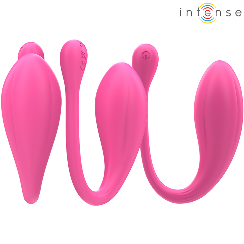 INTENSE - JANICE U VIBRATOR DOBBELT STIMULATION 10 VIBRATIONER LYSERØD FJERNBETJENING