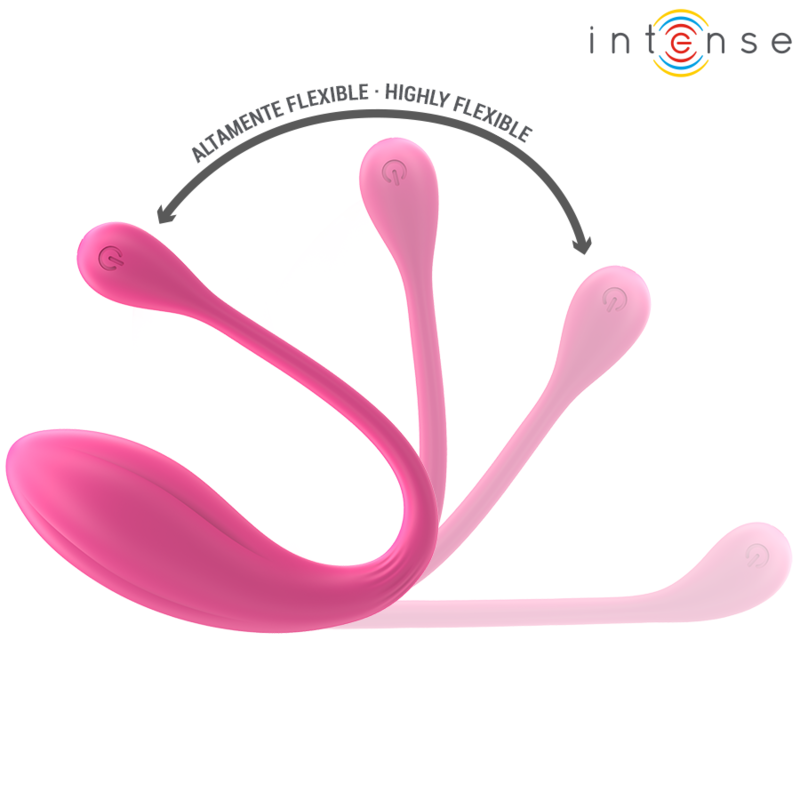 INTENSE - JANICE U VIBRATOR DOBBELT STIMULATION 10 VIBRATIONER LYSERØD FJERNBETJENING