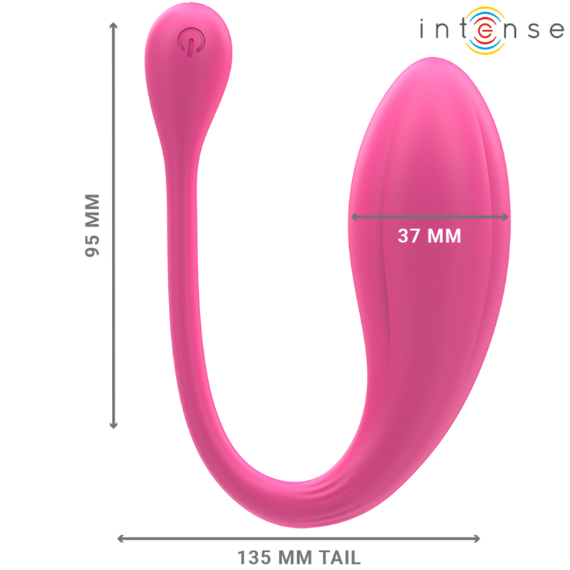 INTENSE - JANICE U VIBRATOR DOBBELT STIMULATION 10 VIBRATIONER LYSERØD FJERNBETJENING