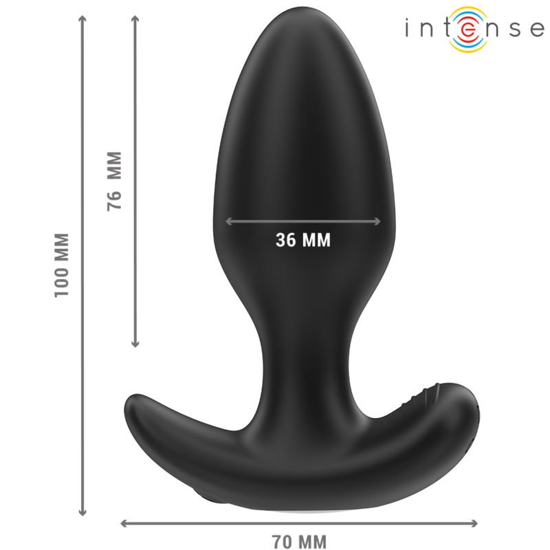 INTENSE - JOEY ANALPLUG 10 VIBRATIONER SORT FJERNBETJENING