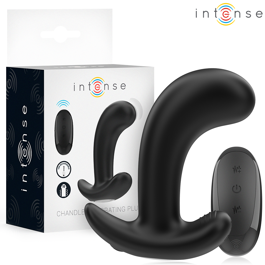 INTENSE - CHANDLER ANALPLUG 10 VIBRATIONER SORT FJERNBETJENING
