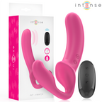 INTENSE - AMY DOBBELTVIBRATOR 20 CM LYSERØD FJERNBETJENING