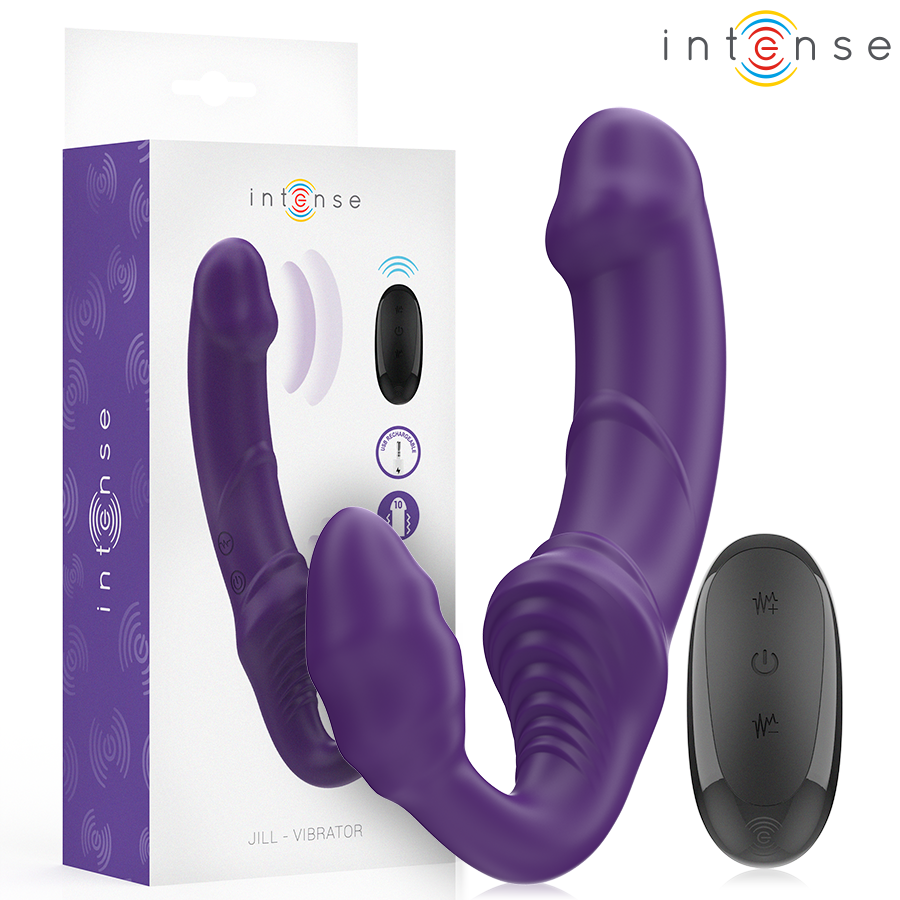 INTENSE - JILL DOBBELTVIBRATOR 20 CM LILLA FJERNBETJENING