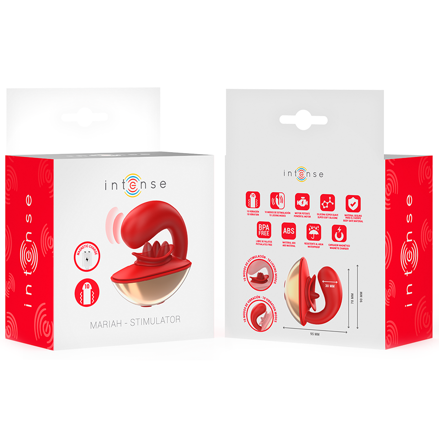 INTENSE - MARIAH VIBRATOR & STIMULATOR I U-FORM 10 VIBRATIONER RØD
