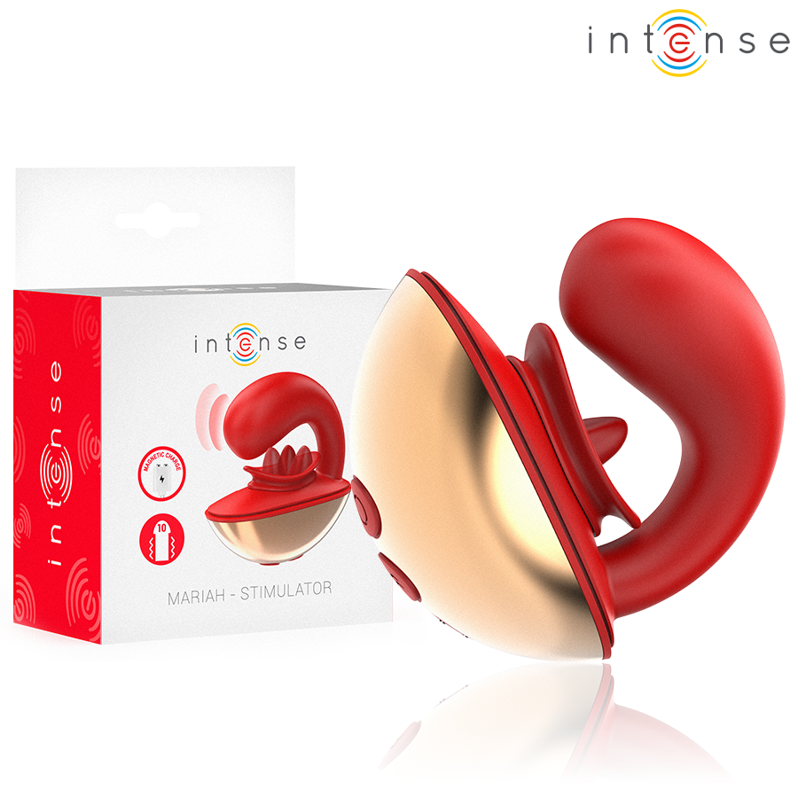 INTENSE - MARIAH VIBRATOR & STIMULATOR I U-FORM 10 VIBRATIONER RØD
